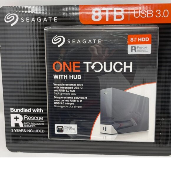 Seagate One Touch 8 TB Hub Desktop External Hard Drive HD USB-C USB 3.0 Ports... - Picture 3 of 10